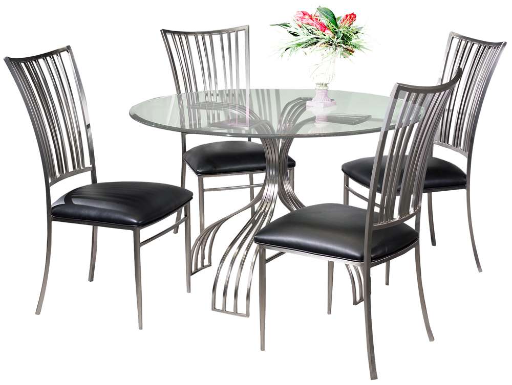 Chintaly - Ashtyn Round Glass Dining Table With Bevel Edge - ASHTYN-DT veiw 2