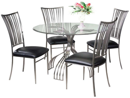Chintaly - Ashtyn Round Glass Dining Table With Bevel Edge - ASHTYN-DT veiw 2