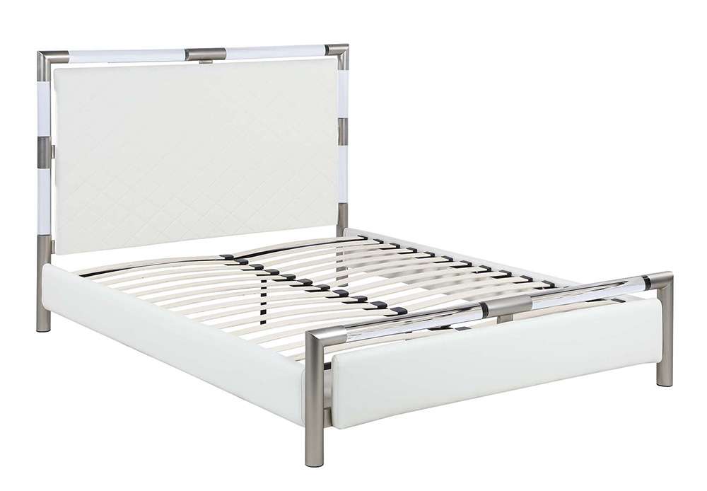 Chintaly - Barcelona - Acrylic Bedroom Set w/ King Bed, Buffet & Lamp Table - BARCELONA-KG-3PC veiw 2