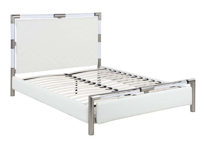 Chintaly - Barcelona - Acrylic Bedroom Set w/ King Bed, Buffet & Lamp Table - BARCELONA-KG-3PC veiw 2