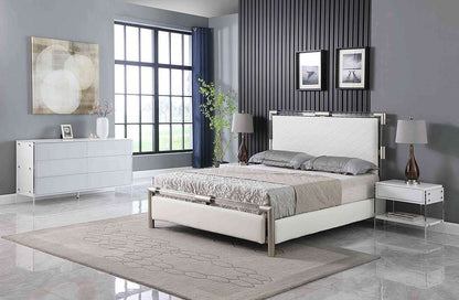 Chintaly - Barcelona - Acrylic Bedroom Set w/ King Bed, Buffet & Lamp Table - BARCELONA-KG-3PC veiw 5