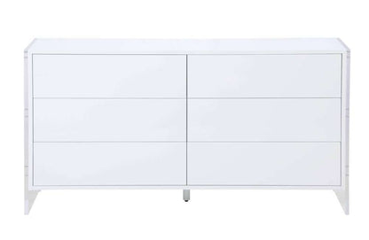 Chintaly - Barcelona Contemporary Wooden & Solid Acrylic Buffet w/ 6 Drawers - BARCELONA-BUF veiw 1