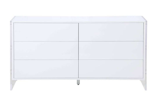 Chintaly - Barcelona Contemporary Wooden & Solid Acrylic Buffet w/ 6 Drawers - BARCELONA-BUF veiw 1