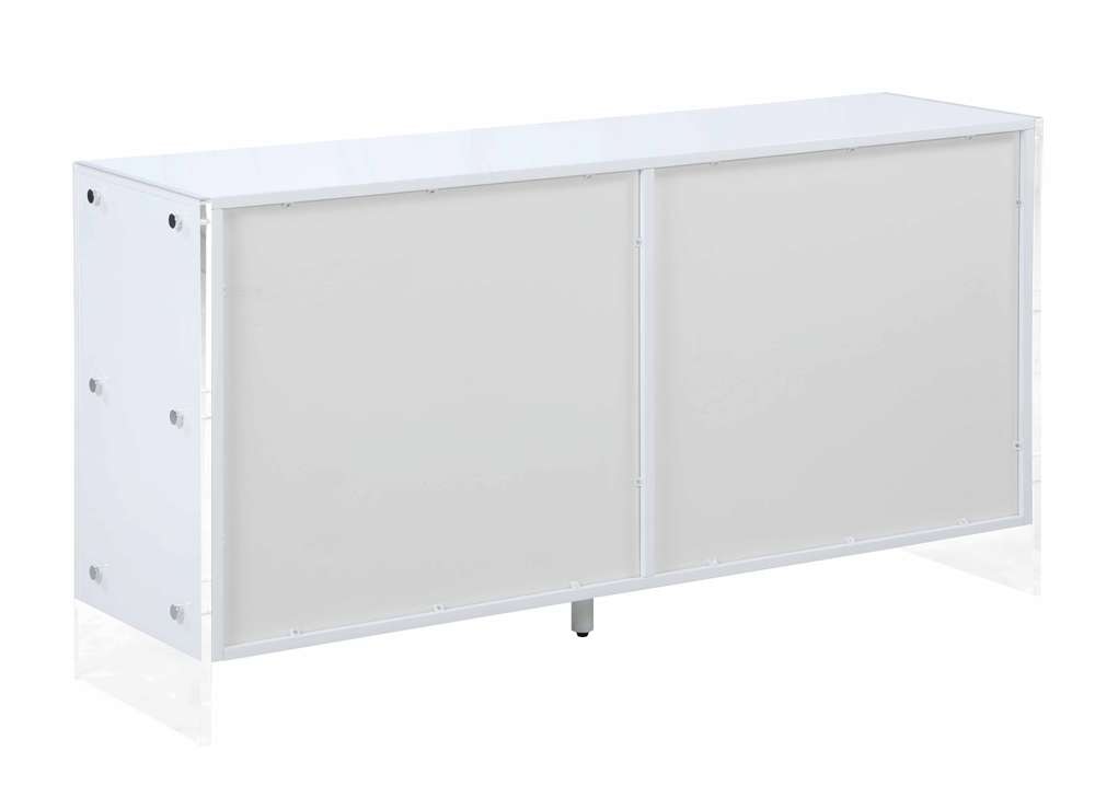 Chintaly - Barcelona Contemporary Wooden & Solid Acrylic Buffet w/ 6 Drawers - BARCELONA-BUF veiw 4