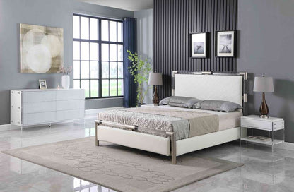 Chintaly - Barcelona Contemporary Wooden & Solid Acrylic Buffet w/ 6 Drawers - BARCELONA-BUF veiw 6