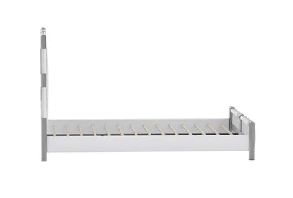 Chintaly - Barcelona Diamond Stitched Upholstered King Bed w/ Solid Acrylic and Brushed Nickel Frame - BARCELONA-BED-KG veiw 3