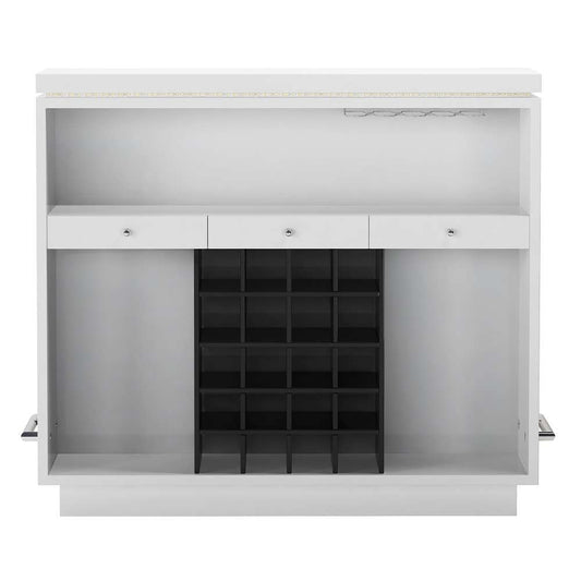 Chintaly - Baxter - Home Bar w/ Honeycomb Accent and Storage - BAXTER-BAR veiw 1