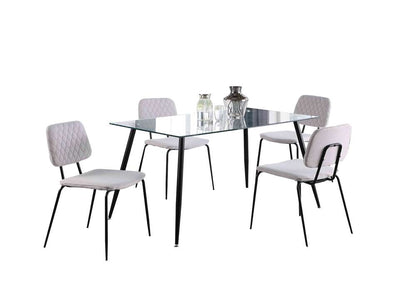 Chintaly - Bertha Contemporary Dining Set w/ Rectangular Glass Table & 4 Chairs - BERTHA-5PC veiw 1