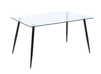 Chintaly - Bertha Contemporary Dining Set w/ Rectangular Glass Table & 4 Chairs - BERTHA-5PC veiw 3