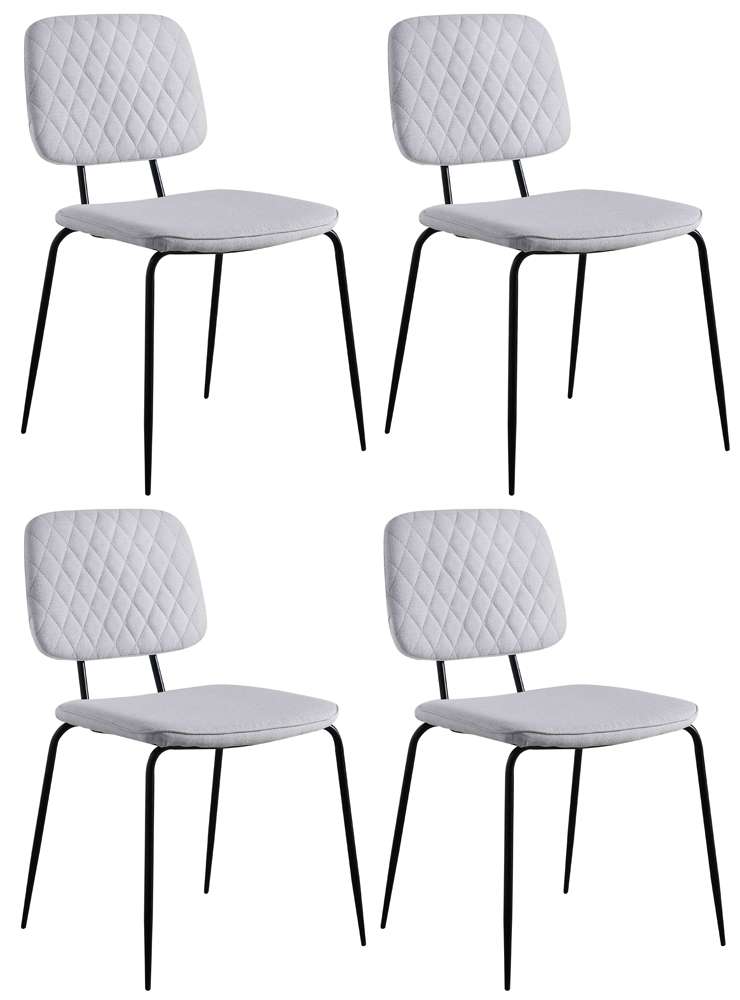 Chintaly - Bertha Contemporary Dining Set w/ Rectangular Glass Table & 4 Chairs - BERTHA-5PC veiw 12