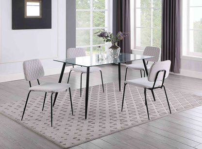 Chintaly - Bertha Contemporary Glass Top Dining Table - BERTHA-DT veiw 5