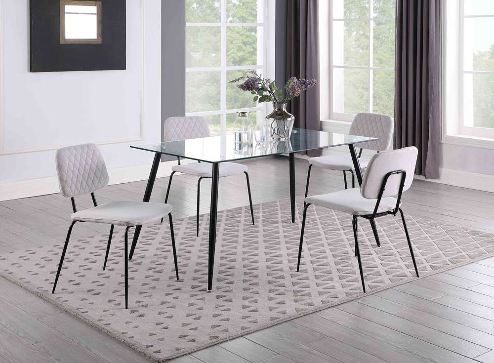 Chintaly - Bertha Contemporary Side Chair w/ Diamond Stitch Backrest (Set of 4) - BERTHA-SC-GRY veiw 6