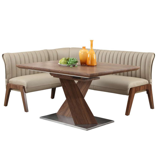 Chintaly - Bethany Modern 2-Piece Dining Set w/ Extendable Table & Nook - BETHANY-2PC veiw 1