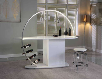 Chintaly - Bowery Contemporary Bar w/ Customizable LED Lights & Bottle Racks - BOWERY-BAR-WHT veiw 9