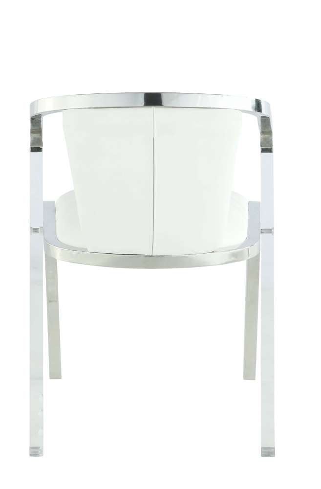 Chintaly - Bruna Modern Arm Chair w/ Steel & Solid Acrylic Frame (Set of 2) - BRUNA-AC-WHT veiw 6