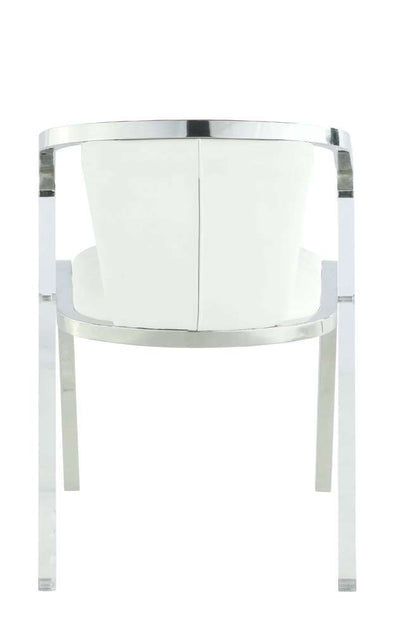 Chintaly - Bruna Modern Arm Chair w/ Steel & Solid Acrylic Frame (Set of 2) - BRUNA-AC-WHT veiw 6