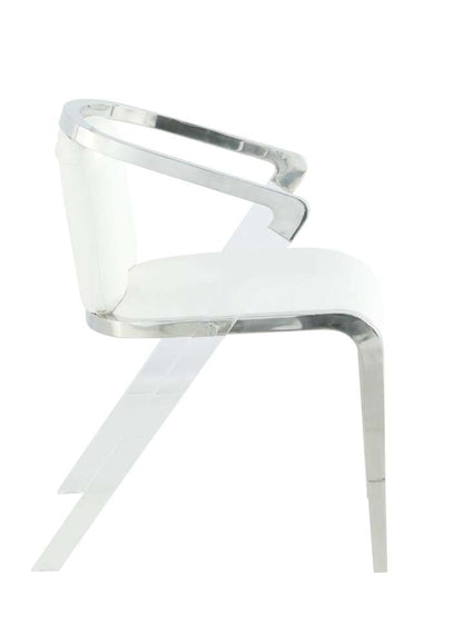 Chintaly - Bruna Modern Arm Chair w/ Steel & Solid Acrylic Frame (Set of 2) - BRUNA-AC-WHT veiw 7