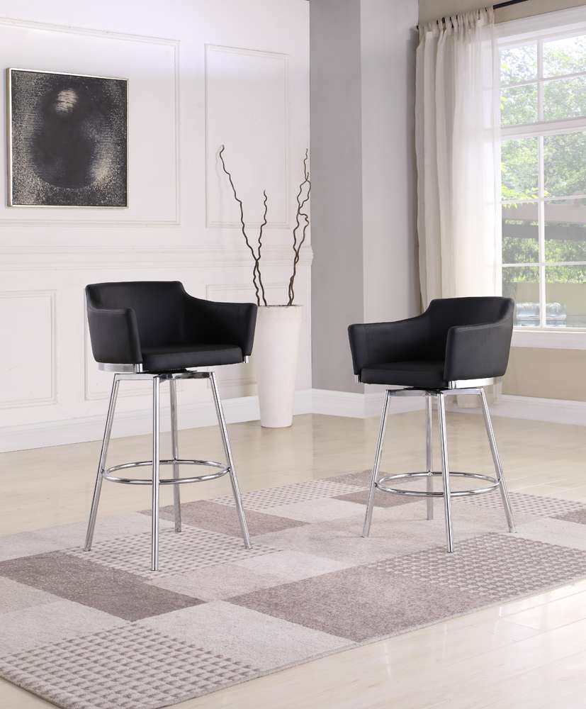 Chintaly - Club Bar Stool With Memory Swivel - DUSTY-BS-BLK veiw 6