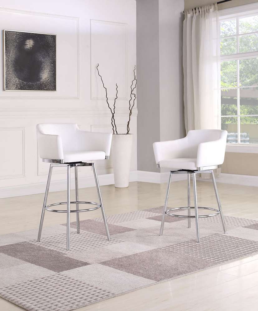 Chintaly - Club Counter Stool With Memory Swivel - DUSTY-CS-WHT veiw 5