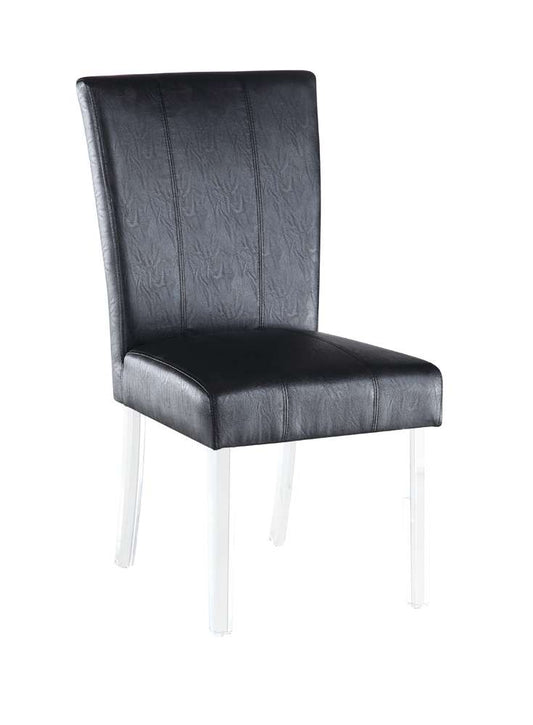 Chintaly - Contemporary Curved Flare-Back Parson Side Chair (Set of 2) - 4038-PRS-SC-BLK veiw 1