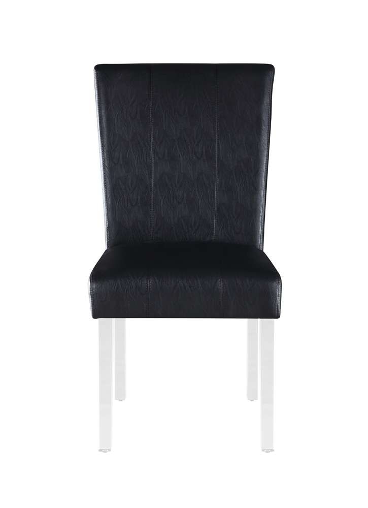 Chintaly - Contemporary Curved Flare-Back Parson Side Chair (Set of 2) - 4038-PRS-SC-BLK veiw 3