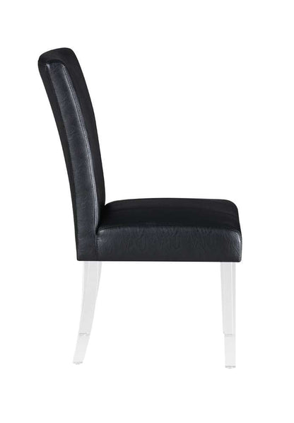 Chintaly - Contemporary Curved Flare-Back Parson Side Chair (Set of 2) - 4038-PRS-SC-BLK veiw 4