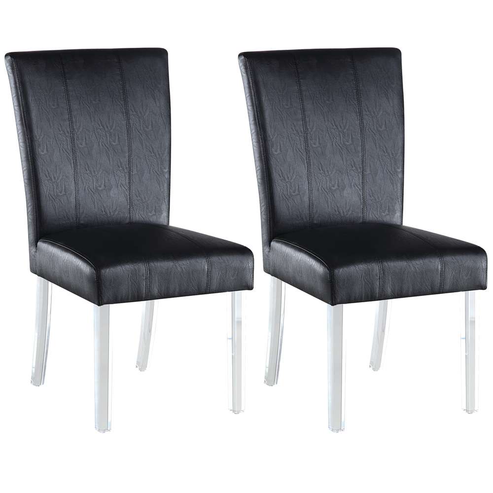 Chintaly - Contemporary Curved Flare-Back Parson Side Chair (Set of 2) - 4038-PRS-SC-BLK veiw 6