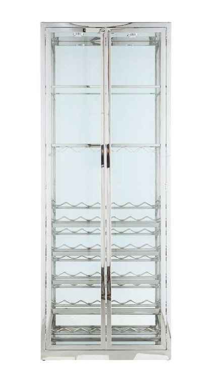 Chintaly - Contemporary Glass Curio w/ Wine & Stemware Racks - 6655-CUR veiw 4