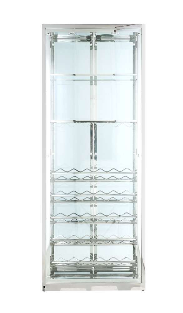 Chintaly - Contemporary Glass Curio w/ Wine & Stemware Racks - 6655-CUR veiw 6