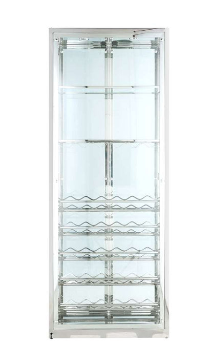 Chintaly - Contemporary Glass Curio w/ Wine & Stemware Racks - 6655-CUR veiw 6