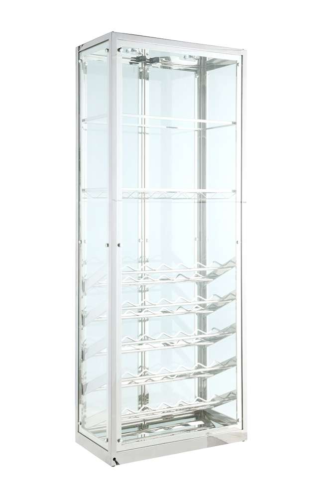 Chintaly - Contemporary Glass Curio w/ Wine & Stemware Racks - 6655-CUR veiw 7