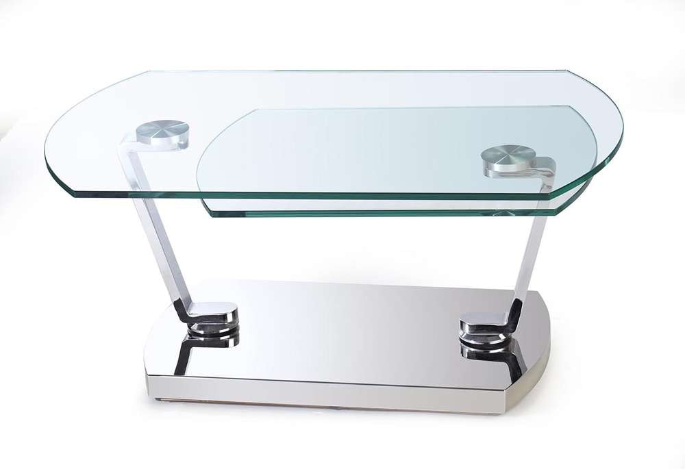 Chintaly - Contemporary Glass Top Motion Cocktail Table - 8062-CT veiw 2
