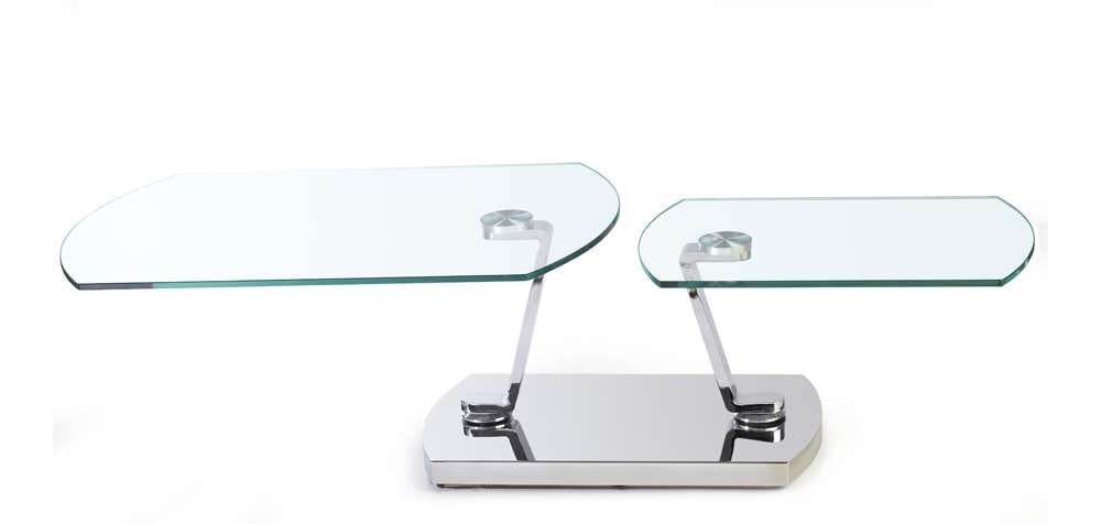Chintaly - Contemporary Glass Top Motion Cocktail Table - 8062-CT veiw 3