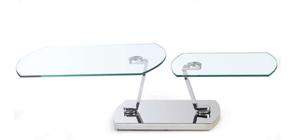 Chintaly - Contemporary Glass Top Motion Cocktail Table - 8062-CT veiw 3
