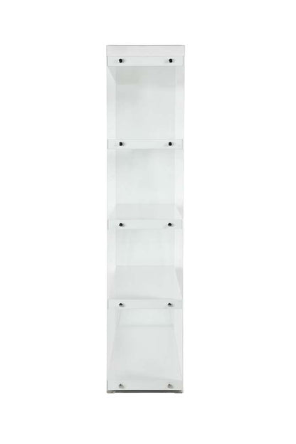 Chintaly - Contemporary Gloss White & Glass Book Case - 74101-BKS veiw 4