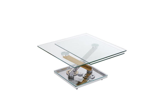 Chintaly - Contemporary Motion-Extendable Glass Top Cocktail Table - 8097-CT view 3