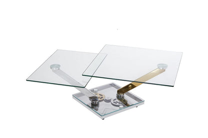 Chintaly - Contemporary Motion-Extendable Glass Top Cocktail Table - 8097-CT view 8