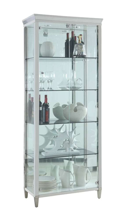 Chintaly - Contemporary Tempered Glass Curio w/ Shelves, Lighting & Locking Doors - 6652-CUR veiw 1