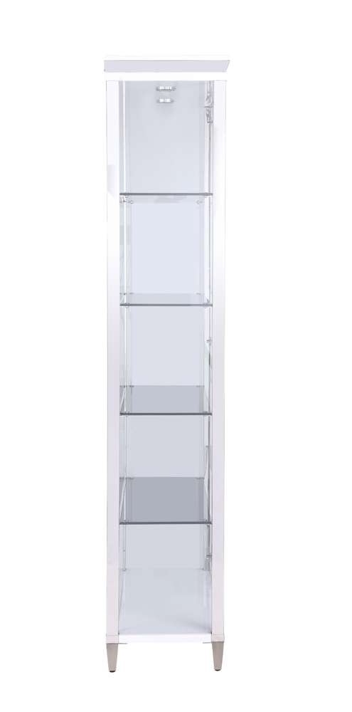 Chintaly - Contemporary Tempered Glass Curio w/ Shelves, Lighting & Locking Doors - 6652-CUR veiw 4