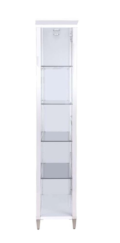 Chintaly - Contemporary Tempered Glass Curio w/ Shelves, Lighting & Locking Doors - 6652-CUR veiw 4