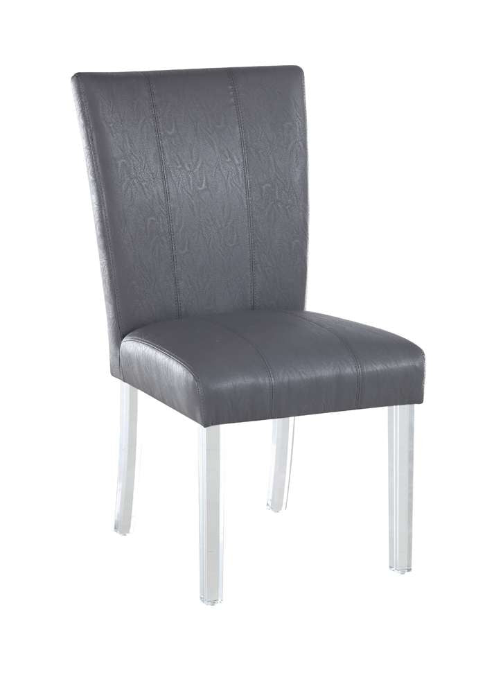 Chintaly - Curved Flare Back Parson Side Chair in Grey (Set of 2) - 4038-PRS-SC-GRY veiw 1