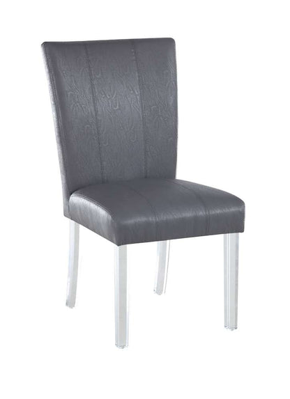 Chintaly - Curved Flare Back Parson Side Chair in Grey (Set of 2) - 4038-PRS-SC-GRY veiw 1