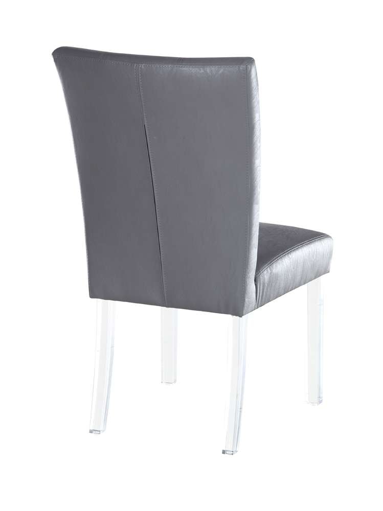 Chintaly - Curved Flare Back Parson Side Chair in Grey (Set of 2) - 4038-PRS-SC-GRY veiw 2