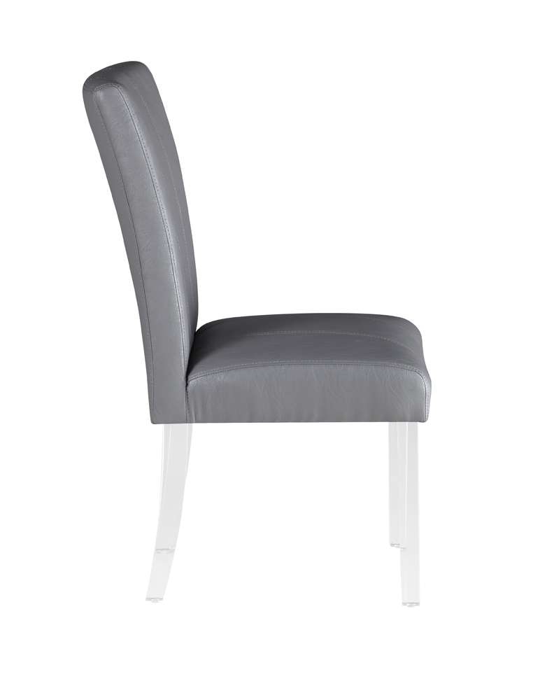 Chintaly - Curved Flare Back Parson Side Chair in Grey (Set of 2) - 4038-PRS-SC-GRY veiw 3