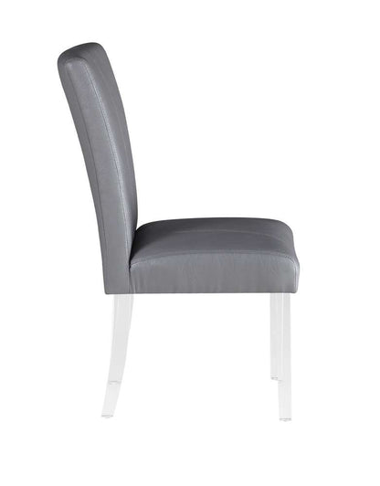 Chintaly - Curved Flare Back Parson Side Chair in Grey (Set of 2) - 4038-PRS-SC-GRY veiw 3