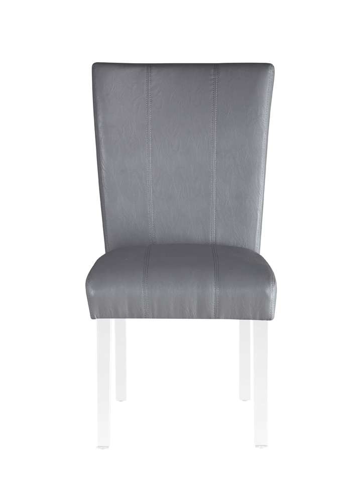 Chintaly - Curved Flare Back Parson Side Chair in Grey (Set of 2) - 4038-PRS-SC-GRY veiw 4