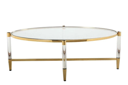 Chintaly - Denali Oval Tempered Glass Cocktail Table - DENALI-CT-OVL veiw 2