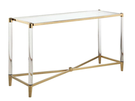Chintaly - Denali Rectangular Glass Top Sofa Table - DENALI-ST veiw 1