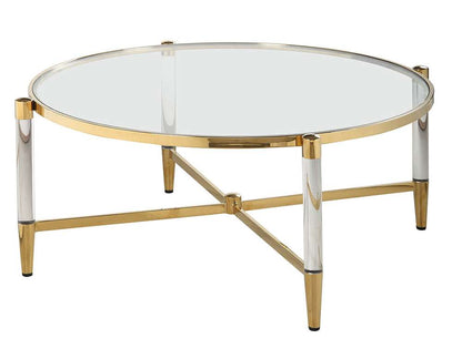 Chintaly - Denali Round Tempered Glass Cocktail Table - DENALI-CT-RND veiw 1