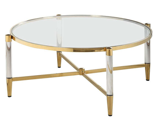Chintaly - Denali Round Tempered Glass Cocktail Table - DENALI-CT-RND veiw 1